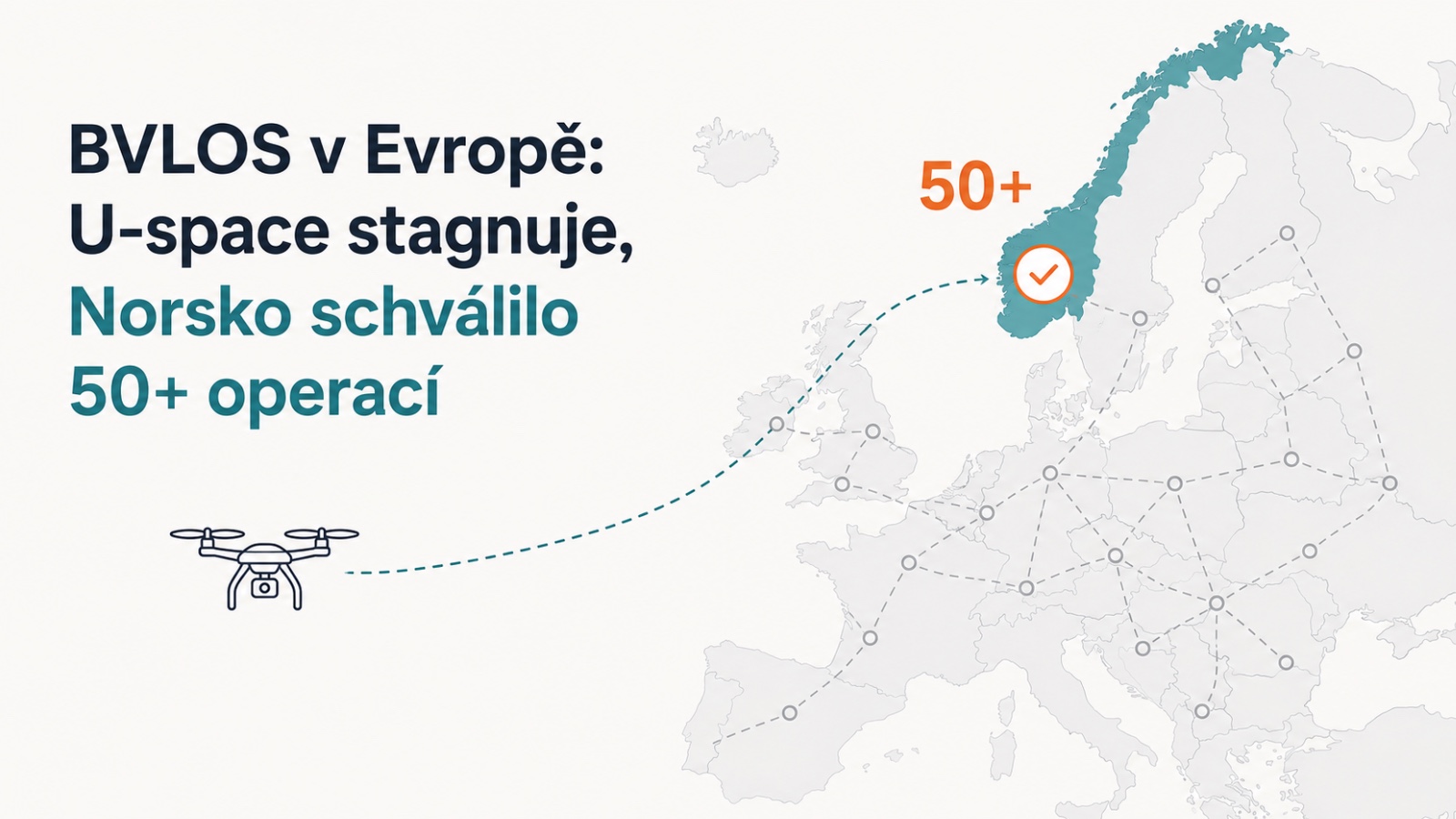 BVLOS v Evropě: U-space stagnuje, Norsko schválilo 50+ operací