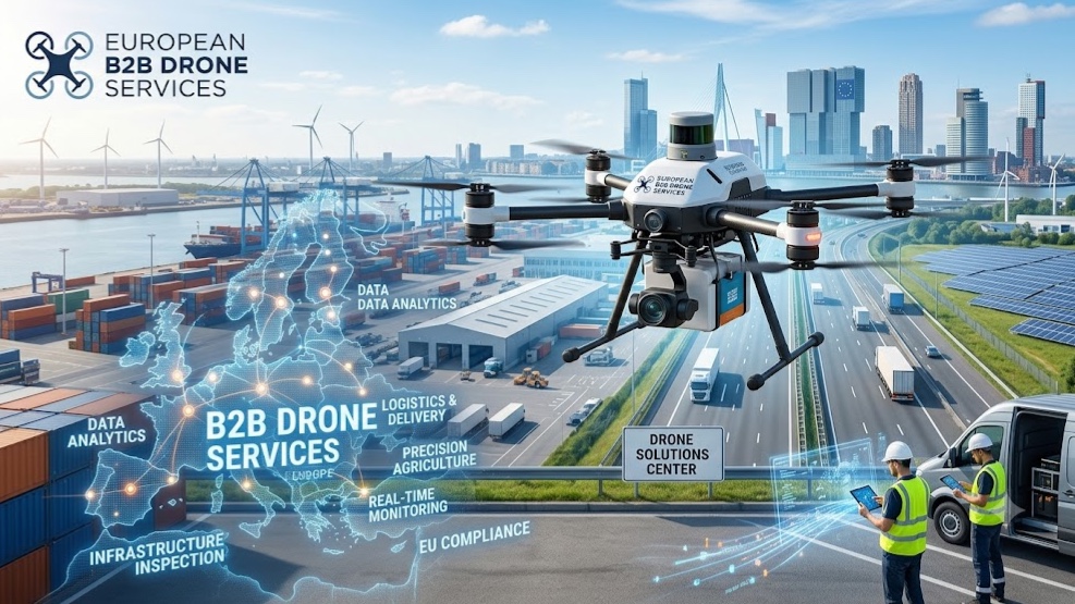 B2B dronový trh v Evropě: stavebnictví vede a SORA 2.5 dorazila